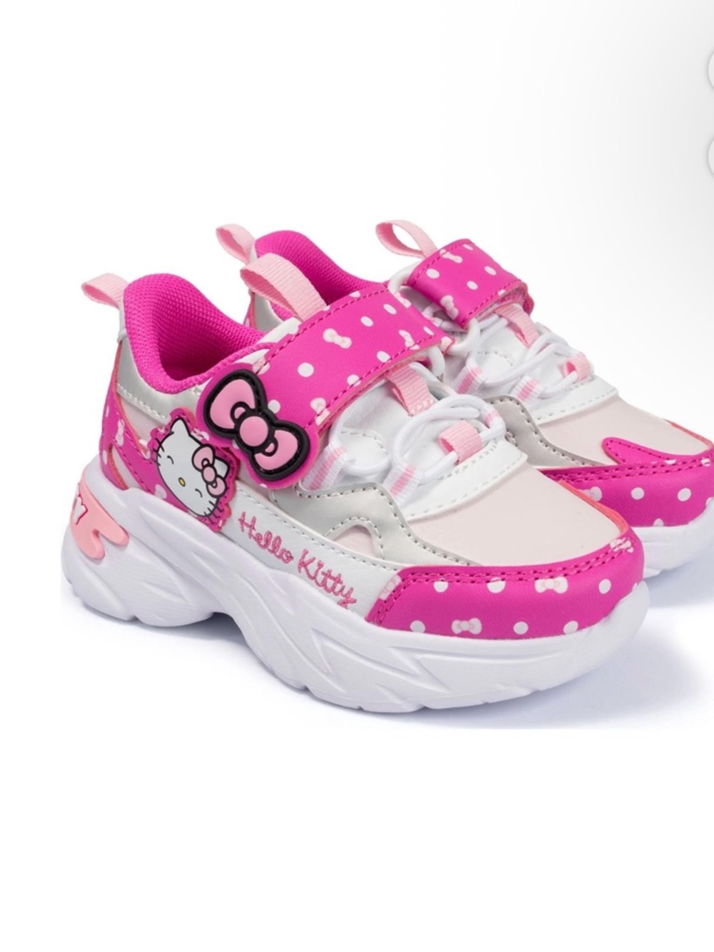Hello Kitty Hot Pink & White Girls' Velcro Sneakers